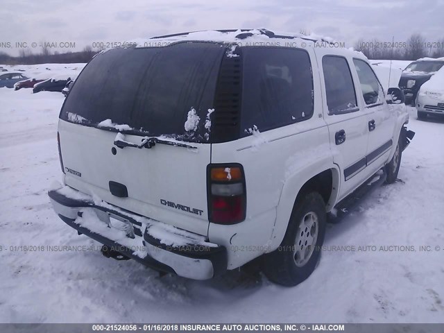 1GNEK13T44R288738 - 2004 CHEVROLET TAHOE K1500 WHITE photo 4