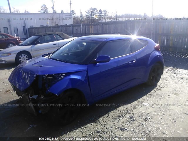 KMHTC6AD7CU072010 - 2012 HYUNDAI VELOSTER BLUE photo 2