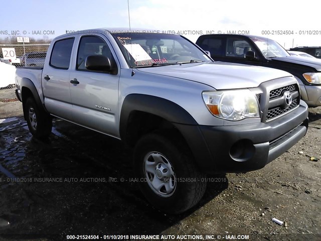 5TFJX4GN0BX006013 - 2011 TOYOTA TACOMA DOUBLE CAB SILVER photo 1