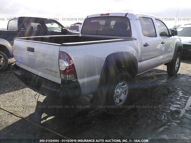 5TFJX4GN0BX006013 - 2011 TOYOTA TACOMA DOUBLE CAB SILVER photo 4