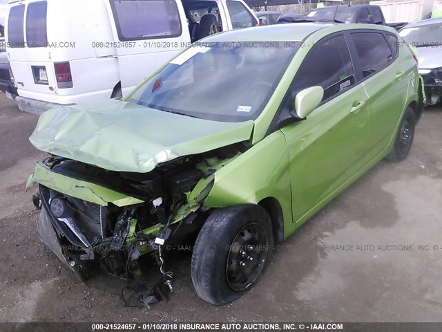 KMHCT5AE0CU032905 - 2012 HYUNDAI ACCENT GLS/GS GREEN photo 2