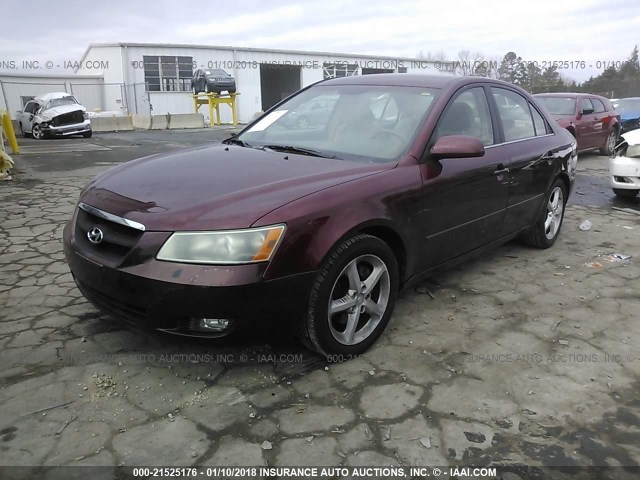 5NPEU46FX7H197768 - 2007 HYUNDAI SONATA SE/LIMITED BURGUNDY photo 2