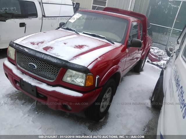 1FTZR45E42PA23428 - 2002 FORD RANGER SUPER CAB RED photo 2