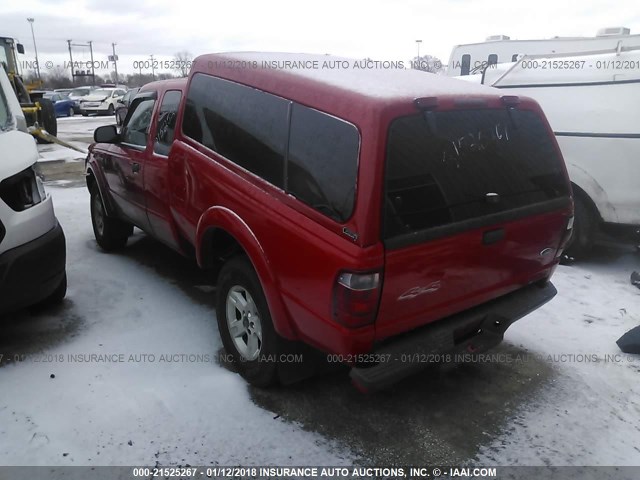 1FTZR45E42PA23428 - 2002 FORD RANGER SUPER CAB RED photo 3