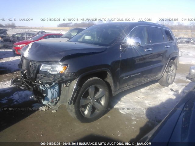 1C4RJFCT8EC472420 - 2014 JEEP GRAND CHEROKEE OVERLAND GRAY photo 2