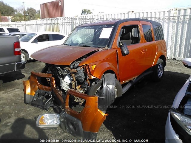 5J6YH18786L003829 - 2006 HONDA ELEMENT EX ORANGE photo 2