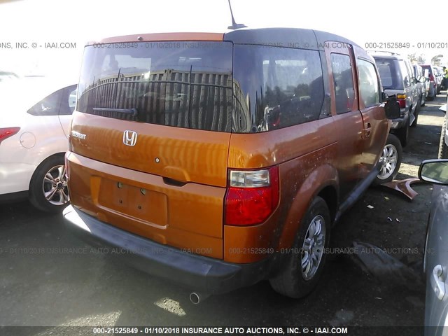 5J6YH18786L003829 - 2006 HONDA ELEMENT EX ORANGE photo 4