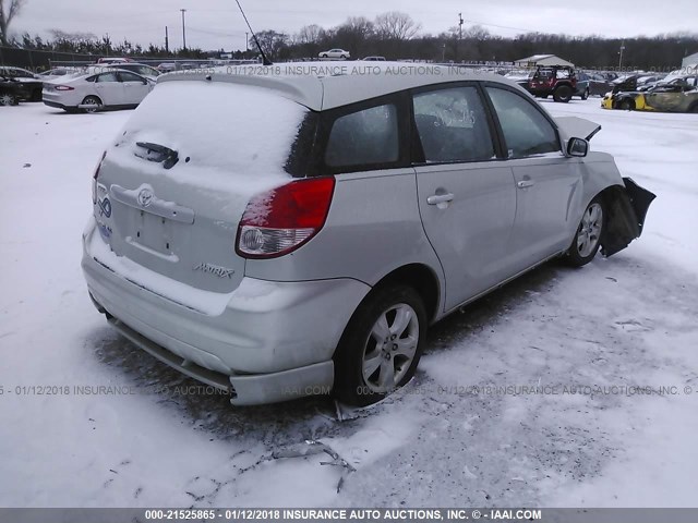 2T1LR32E64C183803 - 2004 TOYOTA COROLLA MATRIX XR SILVER photo 4