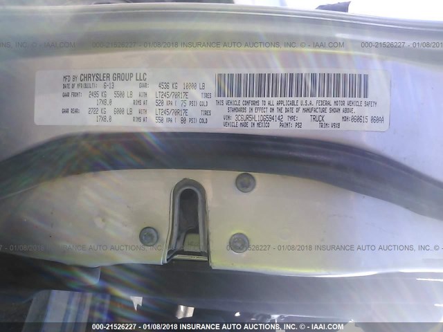 3C6UR5HL1DG594142 - 2013 RAM 2500 ST SILVER photo 9