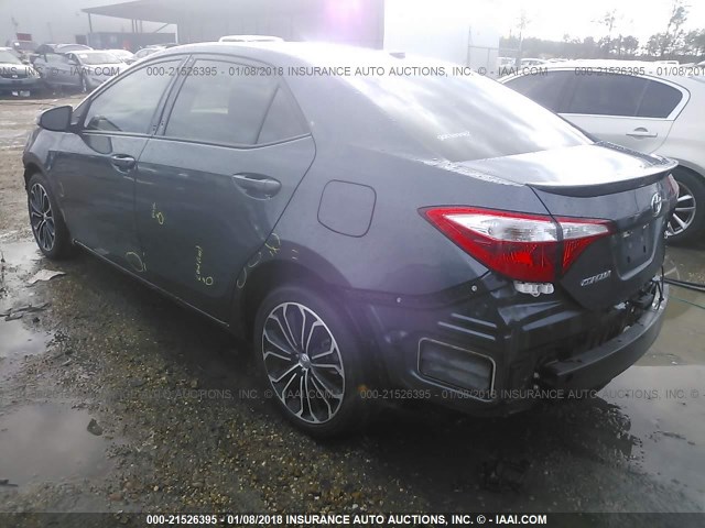 5YFBURHE5FP186618 - 2015 TOYOTA COROLLA L/LE/LE PLS/PRM/S/S PLS GRAY photo 3