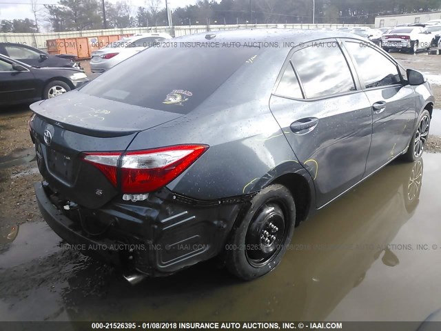 5YFBURHE5FP186618 - 2015 TOYOTA COROLLA L/LE/LE PLS/PRM/S/S PLS GRAY photo 4