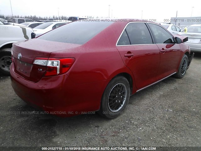 4T4BF1FK1CR260380 - 2012 TOYOTA CAMRY SE/LE/XLE 红色 照片 4