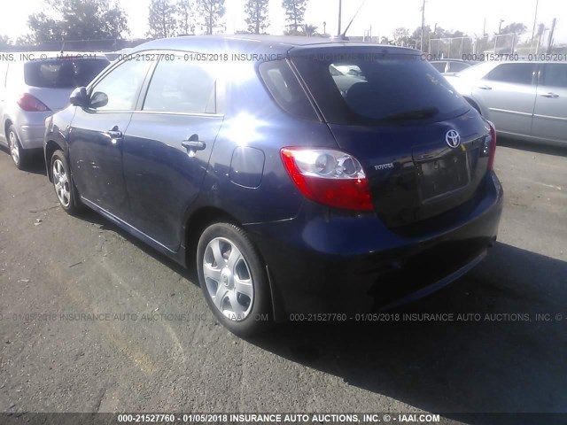 2T1KU40E19C157961 - 2009 TOYOTA COROLLA MATRIX  BLUE photo 3