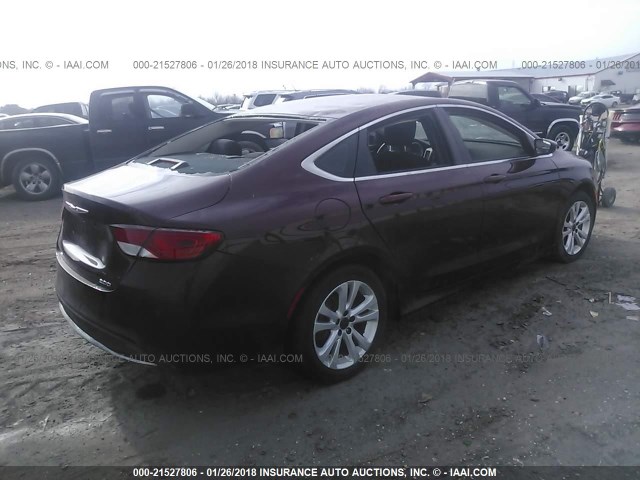 1C3CCCABXFN685873 - 2015 CHRYSLER 200 LIMITED MAROON photo 4