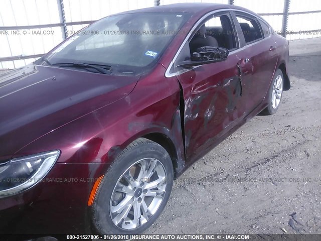 1C3CCCABXFN685873 - 2015 CHRYSLER 200 LIMITED MAROON photo 6