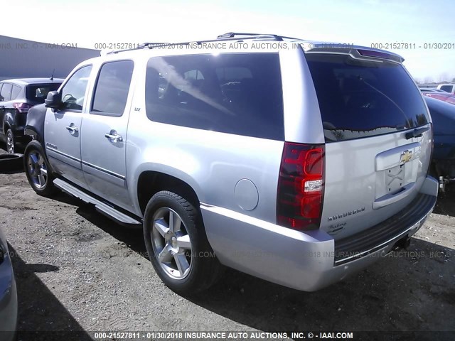 1GNSCKE04CR257044 - 2012 CHEVROLET SUBURBAN C1500 LTZ SILVER photo 3