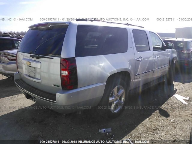 1GNSCKE04CR257044 - 2012 CHEVROLET SUBURBAN C1500 LTZ SILVER photo 4