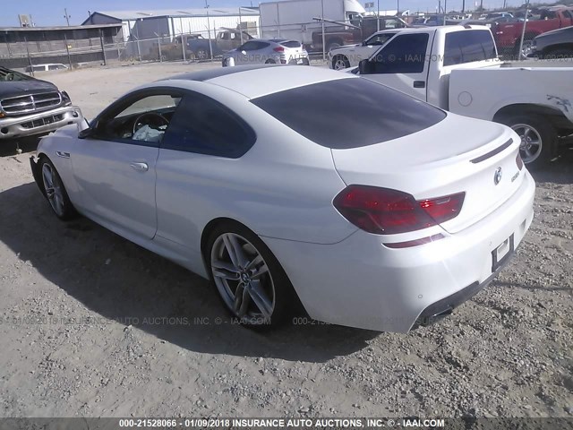 WBAYM9C56DDW20091 - 2013 BMW 650 I WHITE photo 3