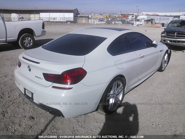 WBAYM9C56DDW20091 - 2013 BMW 650 I WHITE photo 4