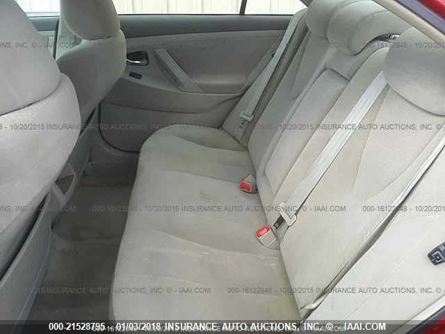 4T1BE46K18U232911 - 2008 TOYOTA CAMRY CE/LE/XLE/SE RED photo 8
