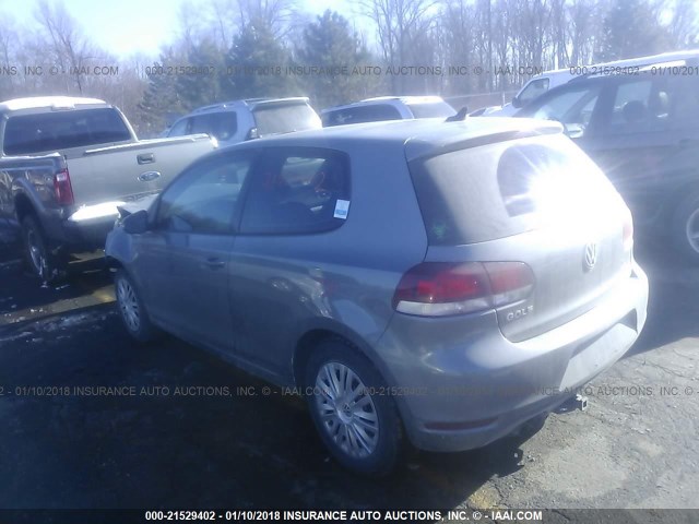 WVWAB7AJ2CW347815 - 2012 VOLKSWAGEN GOLF 灰色 照片 3