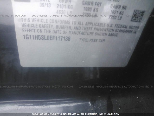 1G11H5SL0EF117138 - 2014 CHEVROLET MALIBU LTZ 黑色 照片 9