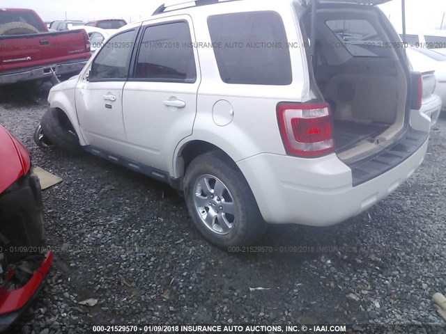 1FMCU0EGXCKC60451 - 2012 FORD ESCAPE LIMITED WHITE photo 3