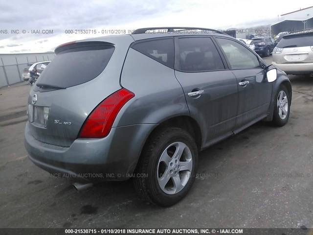 JN8AZ08W45W409193 - 2005 NISSAN MURANO SL/SE/S GRAY photo 4