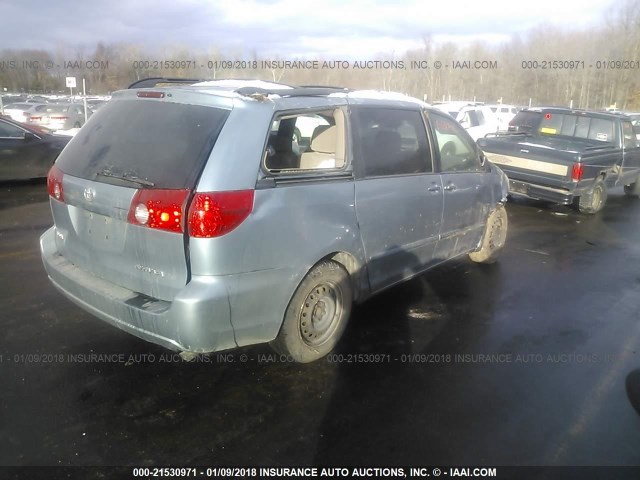 5TDZK23CX7S017575 - 2007 TOYOTA SIENNA CE/LE BLUE photo 4