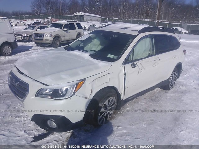 4S4BSBNC1G3312611 - 2016 SUBARU OUTBACK 2.5I LIMITED WHITE photo 2