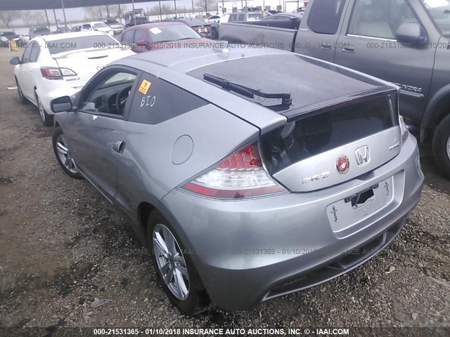 JHMZF1D60BS002931 - 2011 HONDA CR-Z EX GRAY photo 3