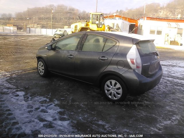 JTDKDTB34D1541848 - 2013 TOYOTA PRIUS C GRAY photo 3