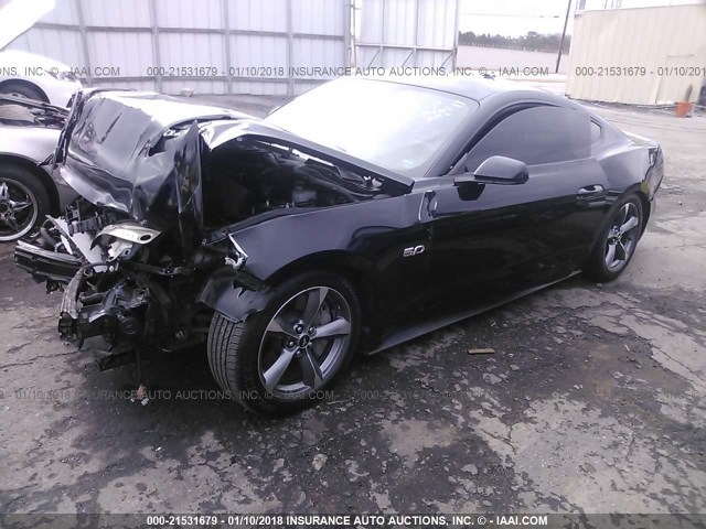 1FA6P8CF8F5365581 - 2015 FORD MUSTANG GT BLACK photo 2