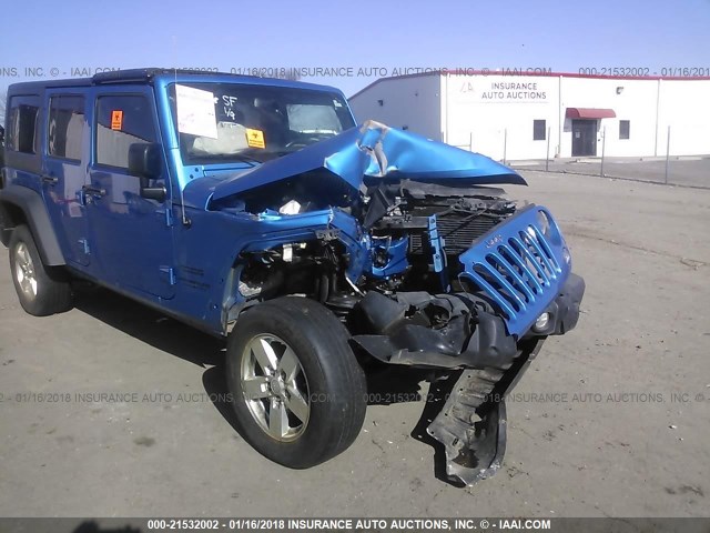 1C4BJWDG2FL635678 - 2015 JEEP WRANGLER UNLIMITE SPORT BLUE photo 6