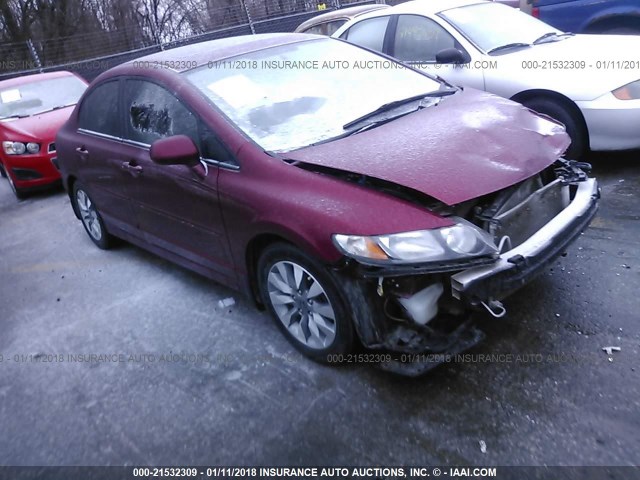 19XFA1F93AE004376 - 2010 HONDA CIVIC EXL MAROON photo 1