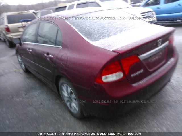 19XFA1F93AE004376 - 2010 HONDA CIVIC EXL MAROON photo 3