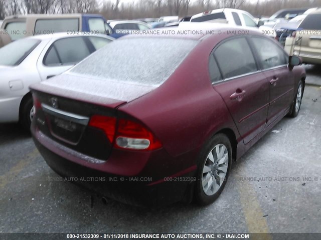 19XFA1F93AE004376 - 2010 HONDA CIVIC EXL MAROON photo 4