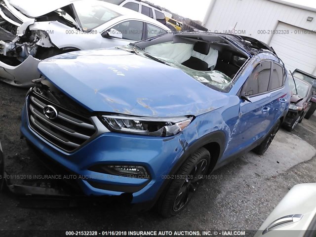 KM8J3CA23HU460587 - 2017 HYUNDAI TUCSON LIMITED/SPORT AND ECO/SE BLUE photo 2