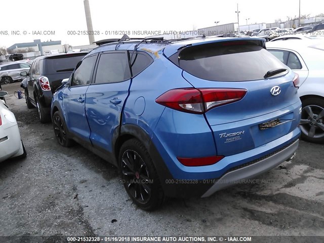KM8J3CA23HU460587 - 2017 HYUNDAI TUCSON LIMITED/SPORT AND ECO/SE BLUE photo 3
