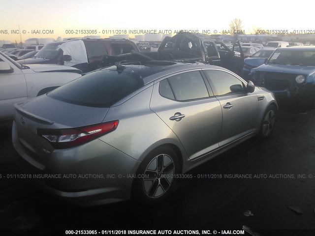 KNAGM4AD1C5013369 - 2012 KIA OPTIMA HYBRID SILVER photo 4