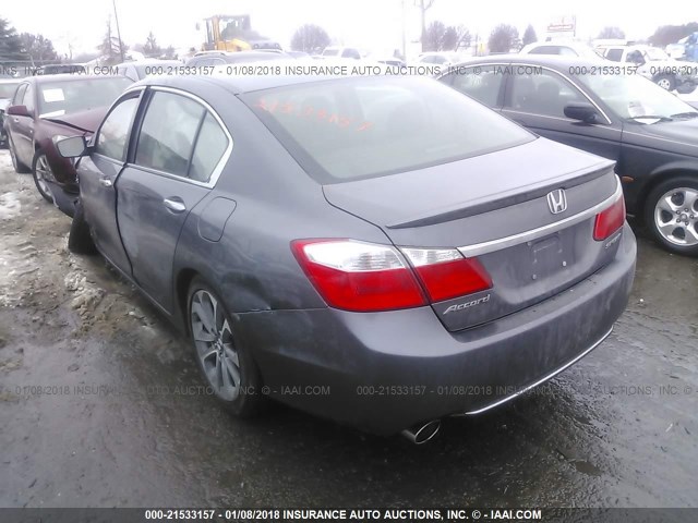 1HGCR2F53EA063047 - 2014 HONDA ACCORD SPORT GRAY photo 3