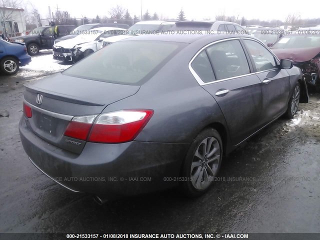 1HGCR2F53EA063047 - 2014 HONDA ACCORD SPORT GRAY photo 4