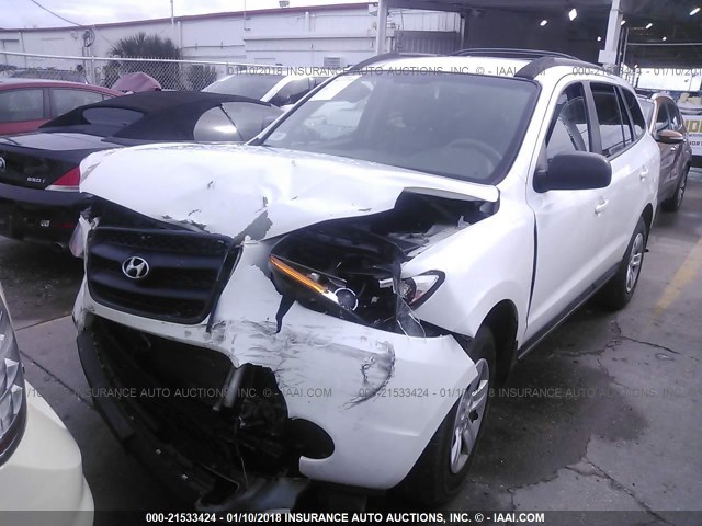 5NMSG13D79H321054 - 2009 HYUNDAI SANTA FE GLS WHITE photo 6