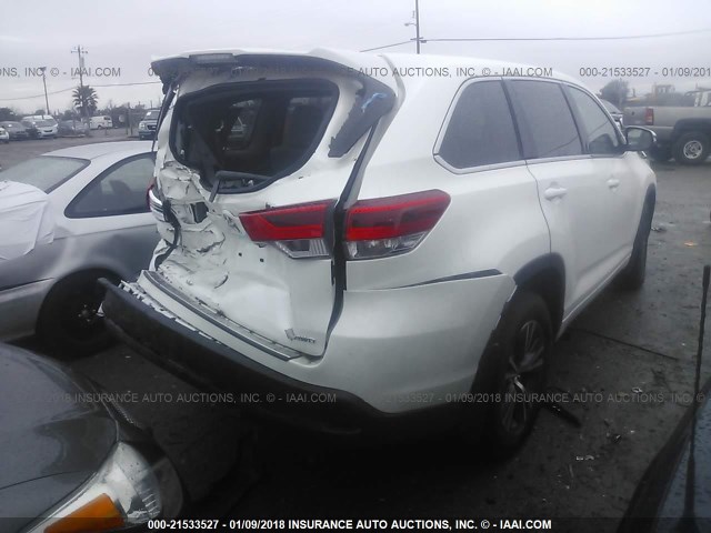 5TDBZRFH7HS483592 - 2017 TOYOTA HIGHLANDER LE/LE PLUS WHITE photo 4