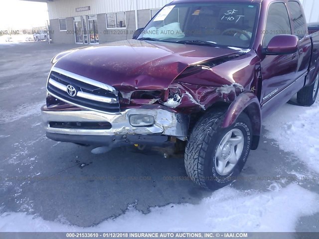 5TBBT48141S164718 - 2001 TOYOTA TUNDRA ACCESS CAB LIMITED RED photo 6