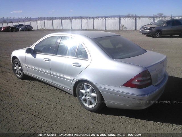 WDBRF81J43F371240 - 2003 MERCEDES-BENZ C 240 4MATIC SILVER photo 3