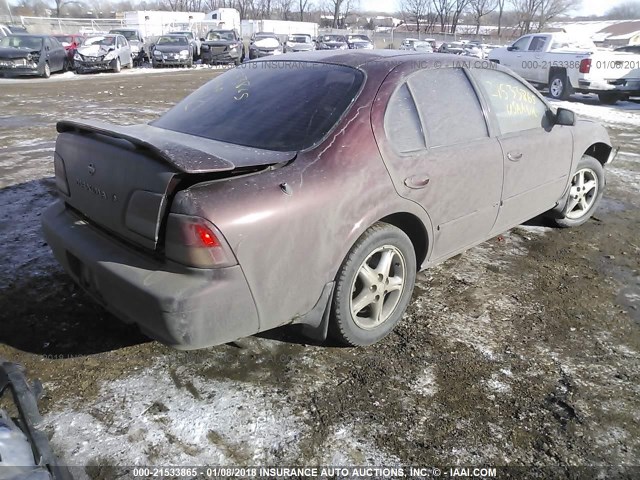 JN1CA21A3XM300800 - 1999 NISSAN MAXIMA GLE/GXE/SE MAROON photo 4