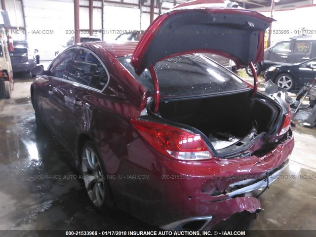 2G4GV5GV1D9158823 - 2013 BUICK REGAL GS RED photo 3