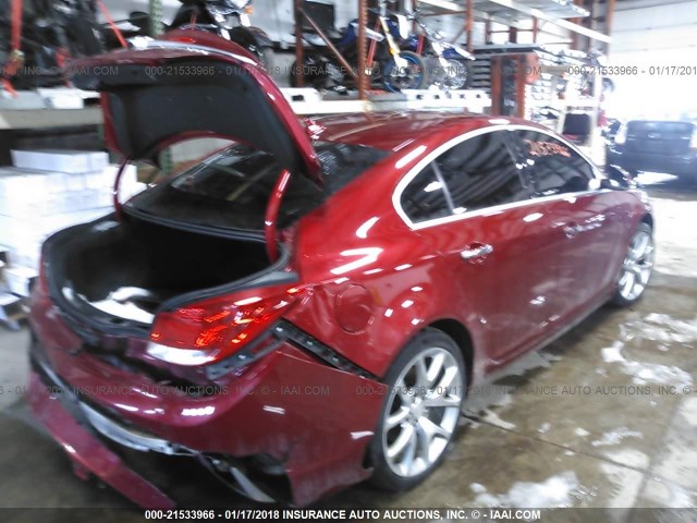 2G4GV5GV1D9158823 - 2013 BUICK REGAL GS RED photo 4