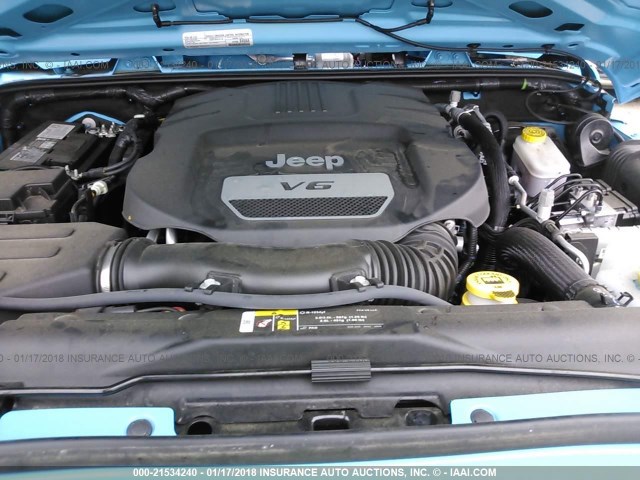 1C4AJWAG9HL582514 - 2017 JEEP WRANGLER SPORT أزرق صورة 10